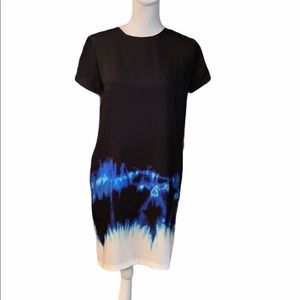 vince tie dye color block dress with side pockets